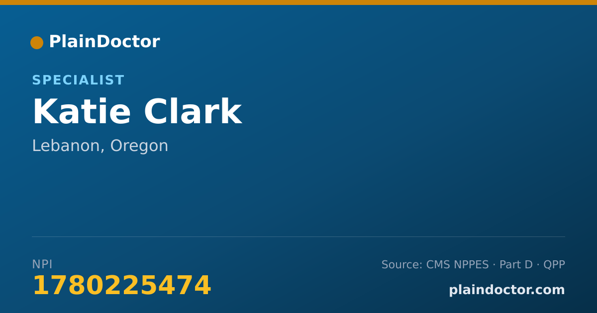 Shareable card for Katie Clark - Specialist, Lebanon, OR