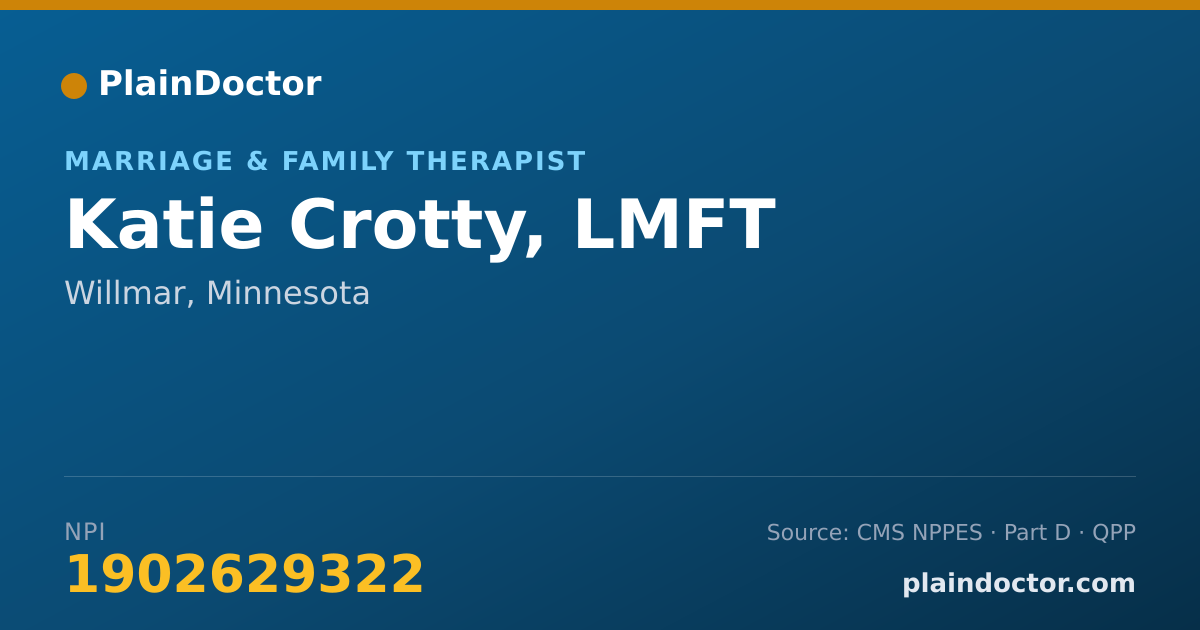 Shareable card for Katie Crotty, LMFT - Marriage & Family Therapist, Willmar, MN