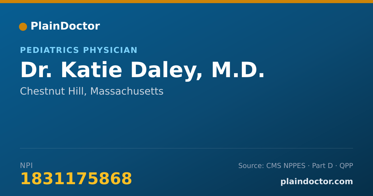 Shareable card for Katie Daley, M.D. - Pediatrics Physician, Chestnut Hill, MA