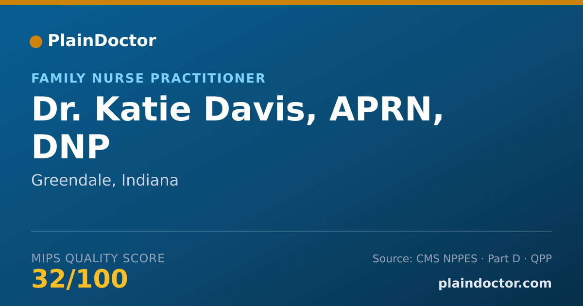 Shareable card for Katie Davis, APRN, DNP - Family Nurse Practitioner, Greendale, IN
