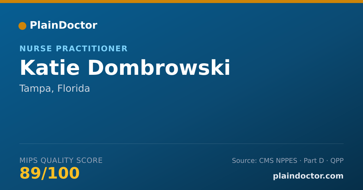 Shareable card for Katie Dombrowski - Nurse Practitioner, Tampa, FL