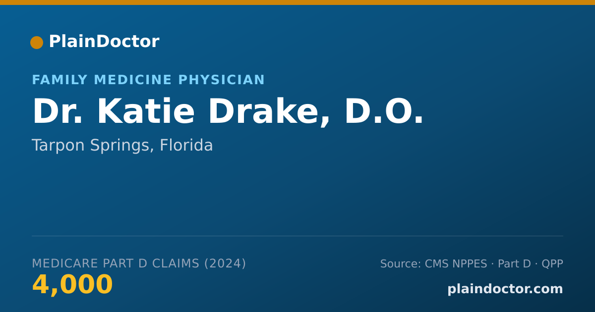 Shareable card for Katie Drake, D.O. - Family Medicine Physician, Tarpon Springs, FL