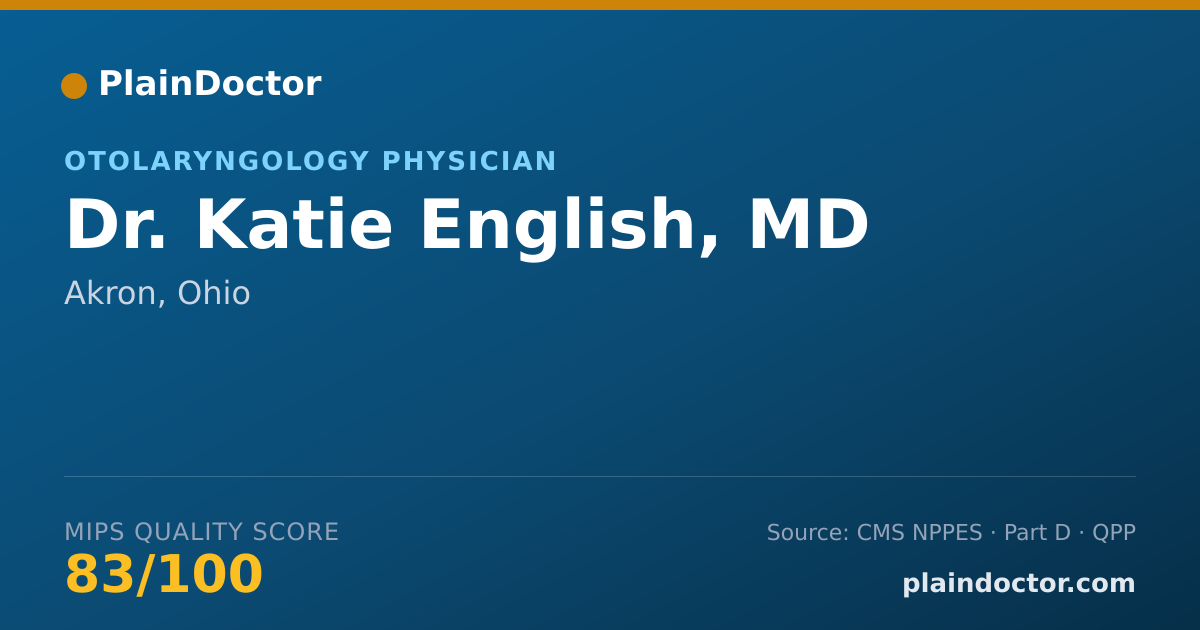 Shareable card for Katie English, MD - Otolaryngology Physician, Akron, OH