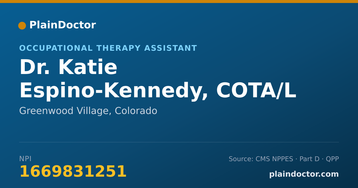 Shareable card for Katie Espino-Kennedy, COTA/L - Occupational Therapy Assistant, Greenwood Village, CO