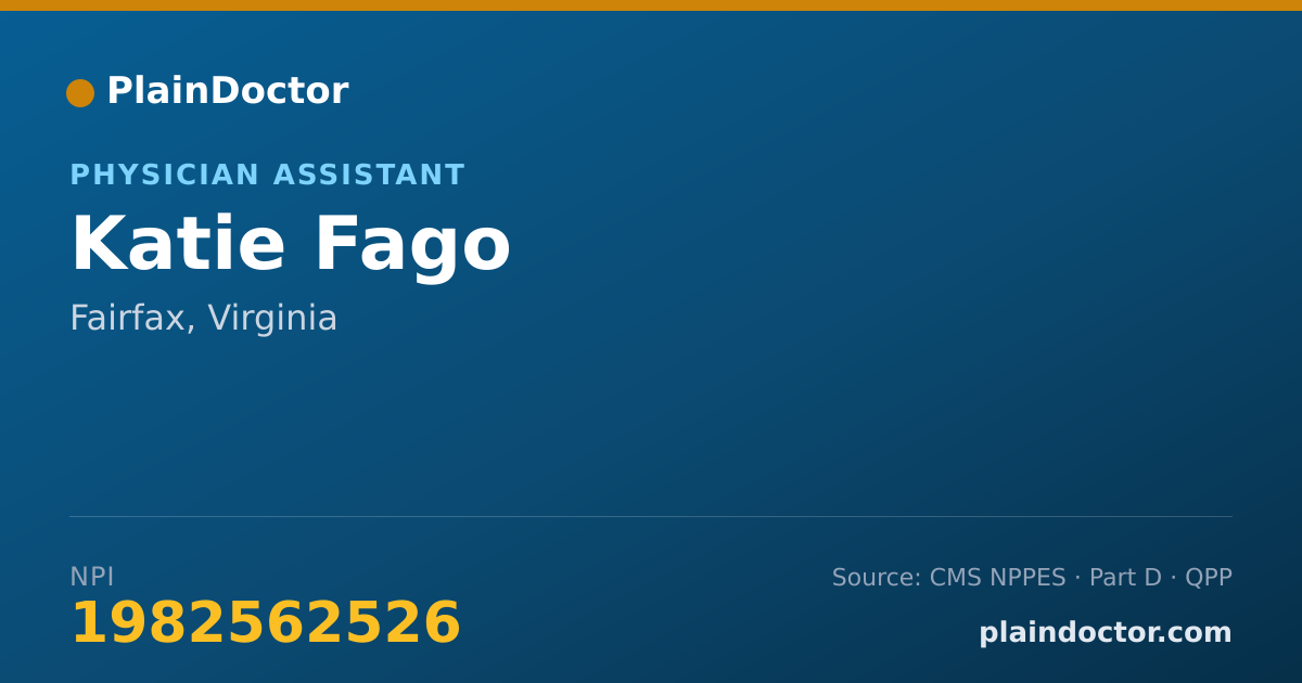 Shareable card for Katie Fago - Physician Assistant, Fairfax, VA
