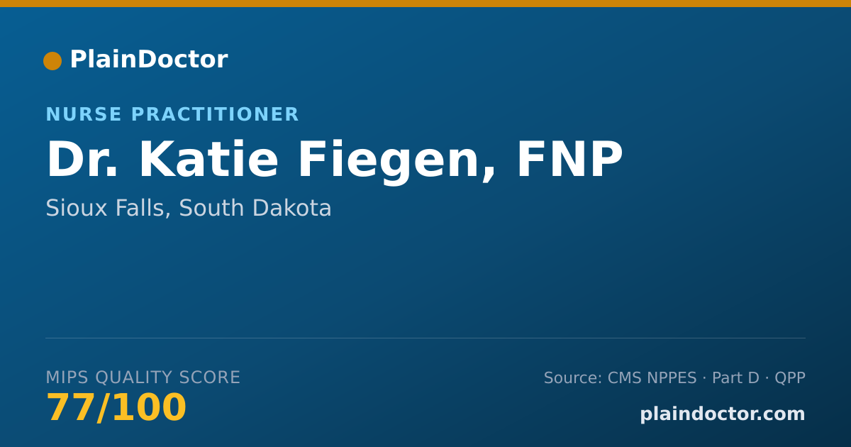 Shareable card for Katie Fiegen, FNP - Nurse Practitioner, Sioux Falls, SD