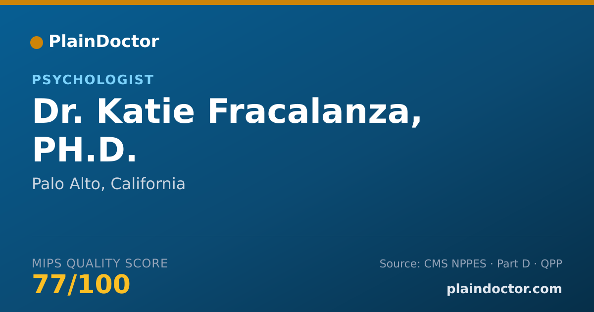 Shareable card for Katie Fracalanza, PH.D. - Psychologist, Palo Alto, CA
