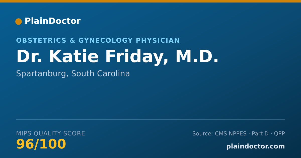Shareable card for Katie Friday, M.D. - Obstetrics & Gynecology Physician, Spartanburg, SC