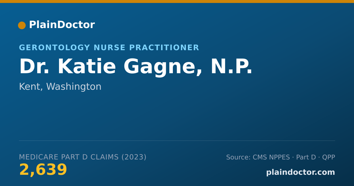 Shareable card for Katie Gagne, N.P. - Gerontology Nurse Practitioner, Kent, WA