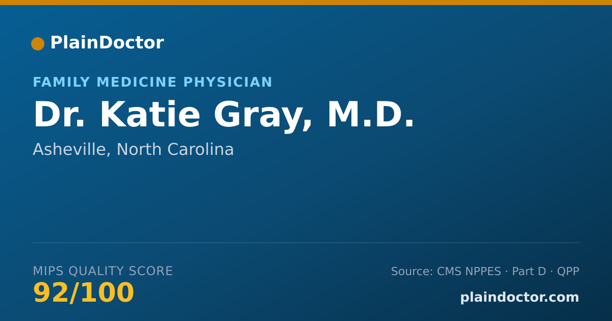 Shareable card for Katie Gray, M.D. - Family Medicine Physician, Asheville, NC