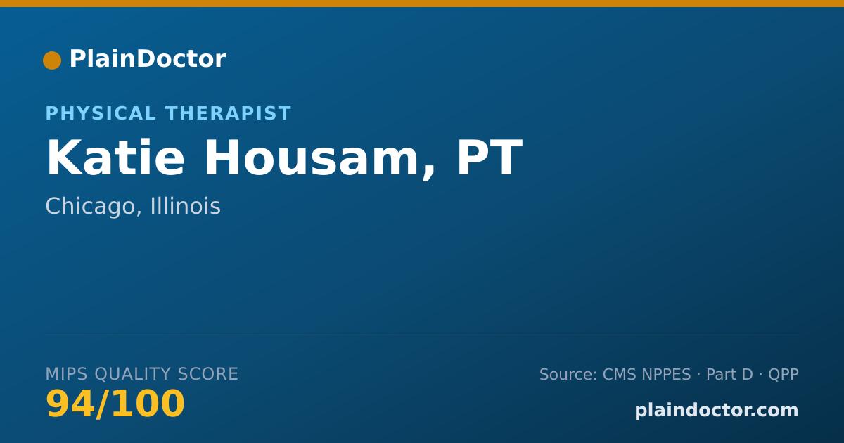 Shareable card for Katie Housam, PT - Physical Therapist, Chicago, IL