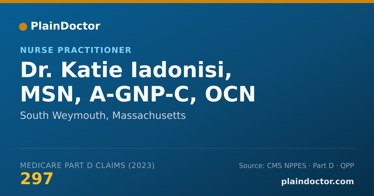 Shareable card for Katie Iadonisi, MSN, A-GNP-C, OCN - Nurse Practitioner, South Weymouth, MA