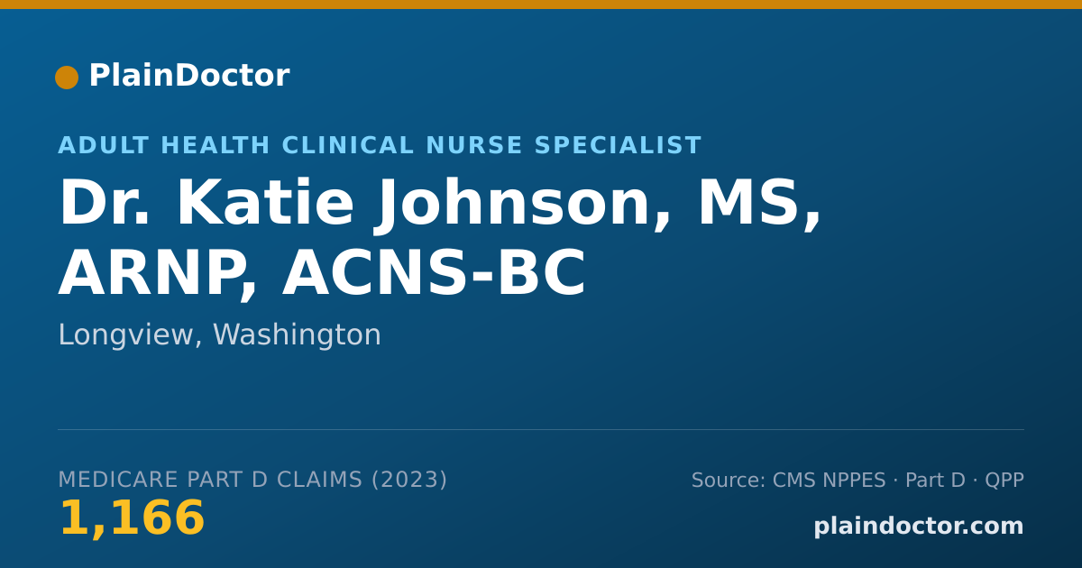 Shareable card for Katie Johnson, MS, ARNP, ACNS-BC - Adult Health Clinical Nurse Specialist, Longview, WA
