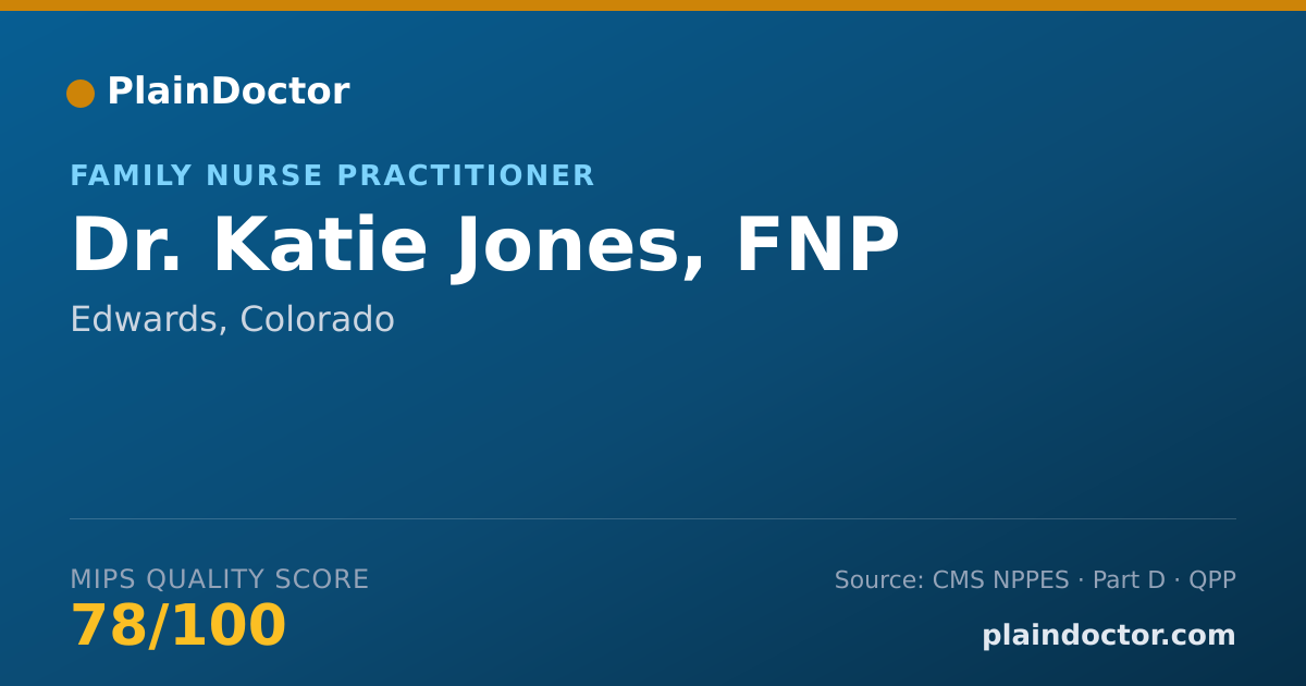 Shareable card for Katie Jones, FNP - Family Nurse Practitioner, Edwards, CO