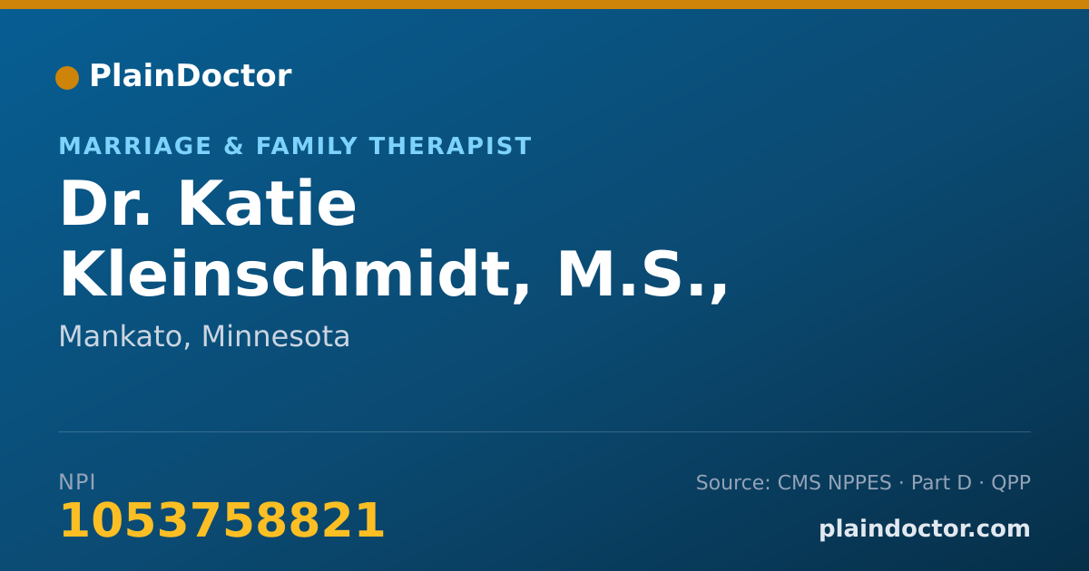 Shareable card for Katie Kleinschmidt, M.S., L.M.F.T - Marriage & Family Therapist, Mankato, MN