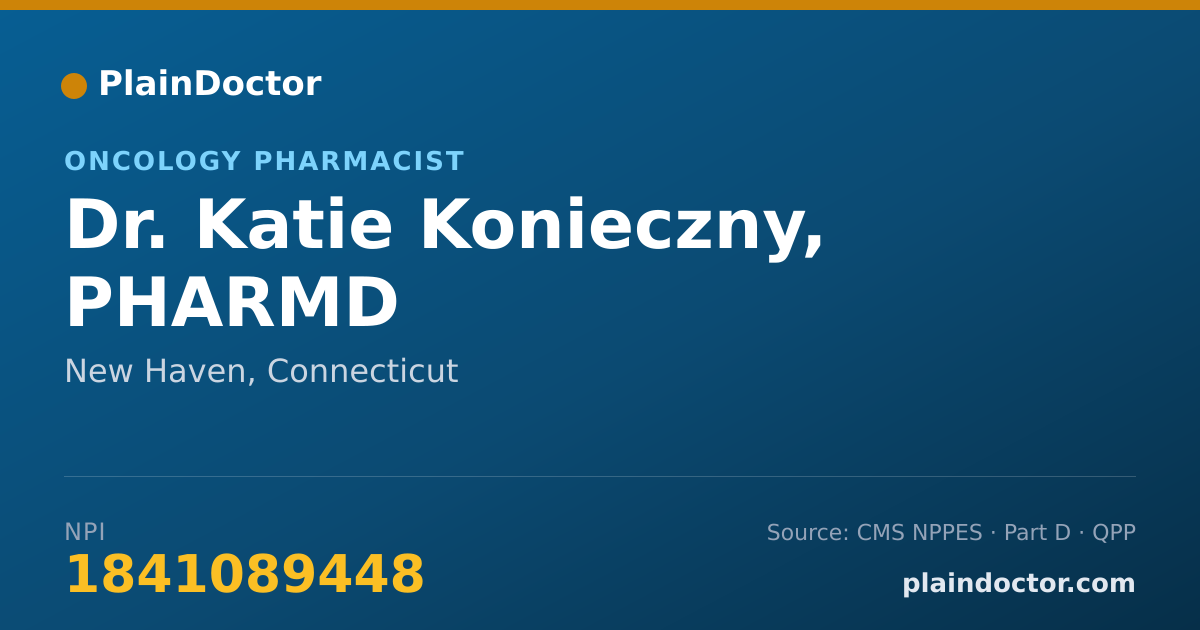 Shareable card for Katie Konieczny, PHARMD - Oncology Pharmacist, New Haven, CT