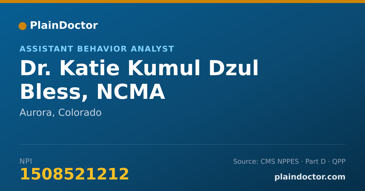 Shareable card for Katie Kumul Dzul Bless, NCMA - Assistant Behavior Analyst, Aurora, CO