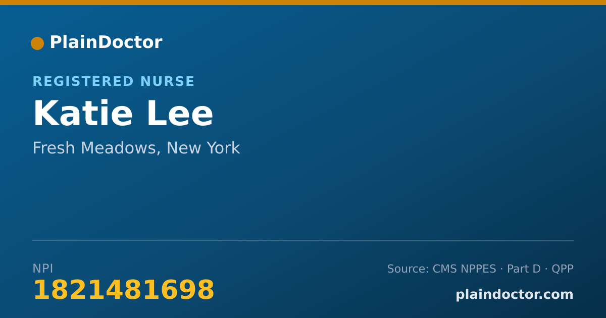 Shareable card for Katie Lee - Registered Nurse, Fresh Meadows, NY