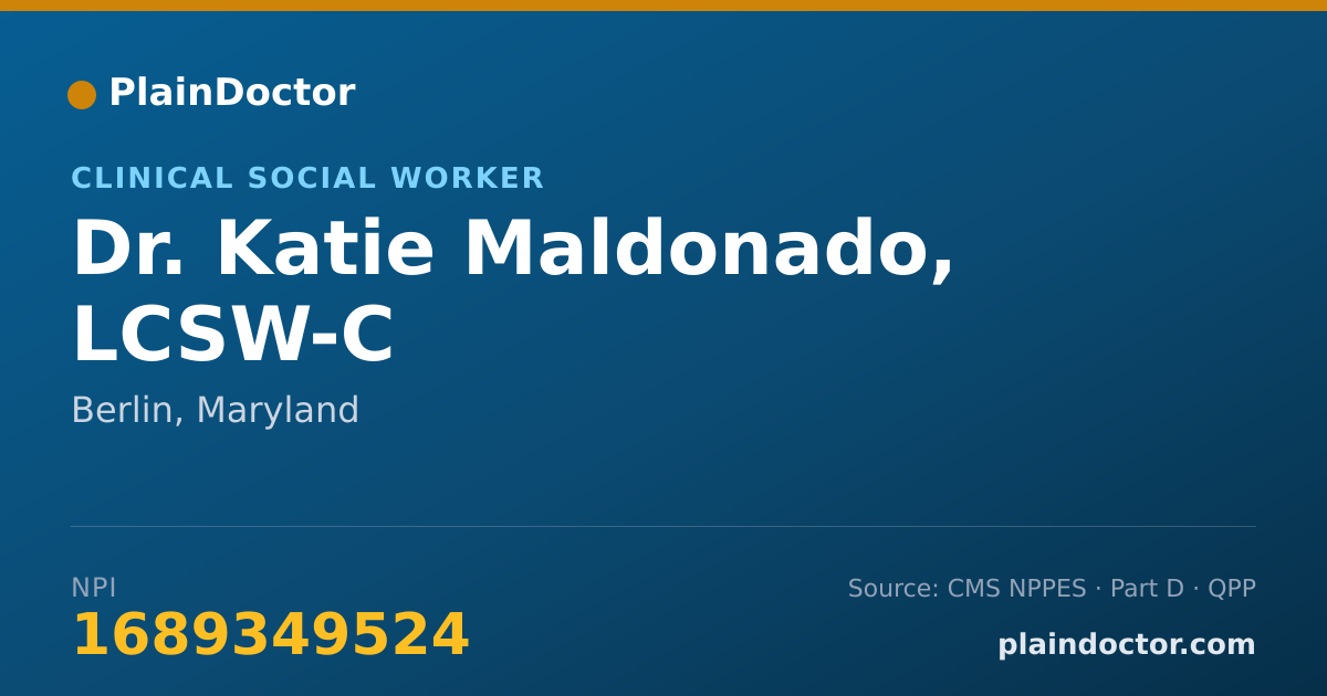 Shareable card for Katie Maldonado, LCSW-C - Clinical Social Worker, Berlin, MD