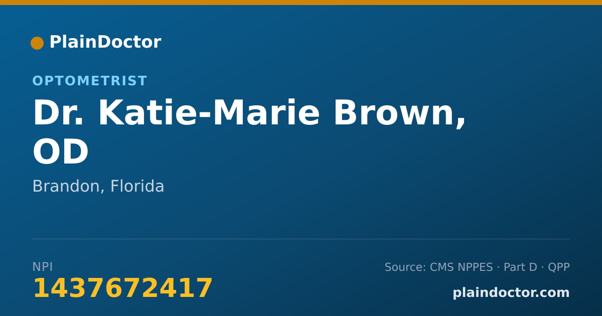 Shareable card for Katie-Marie Brown, OD - Optometrist, Brandon, FL