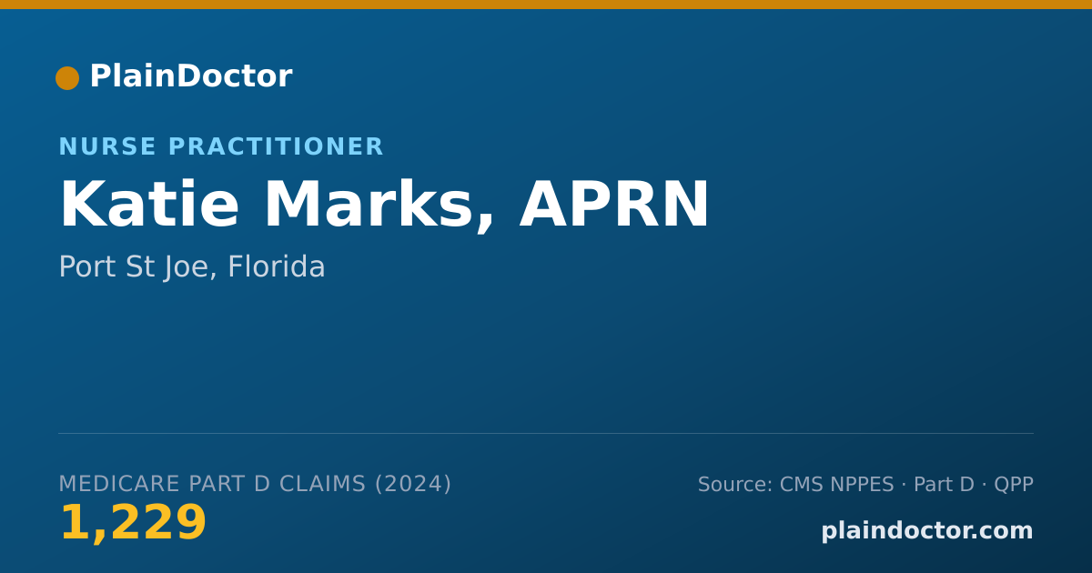 Shareable card for Katie Marks, APRN - Nurse Practitioner, Port St Joe, FL