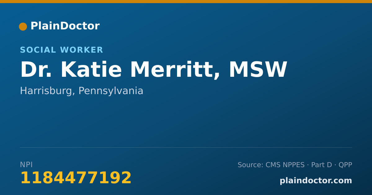 Shareable card for Katie Merritt, MSW - Social Worker, Harrisburg, PA
