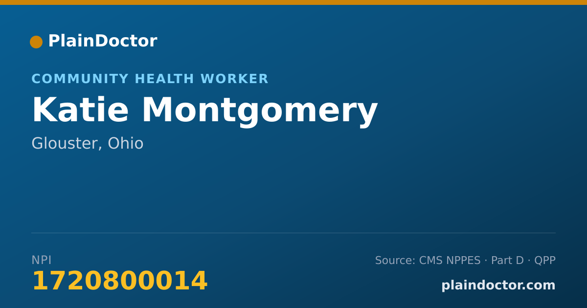 Shareable card for Katie Montgomery - Community Health Worker, Glouster, OH