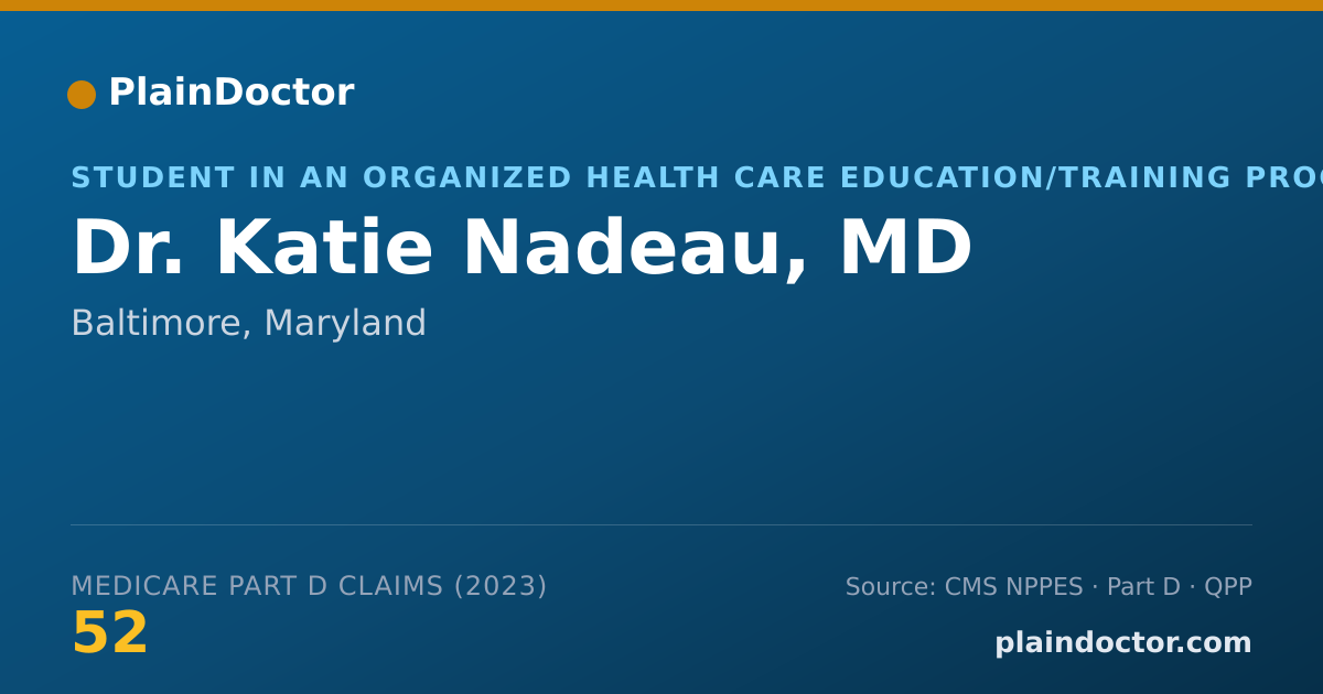 Shareable card for Katie Nadeau, MD - Student in an Organized Health Care Education/Training Program, Baltimore, MD