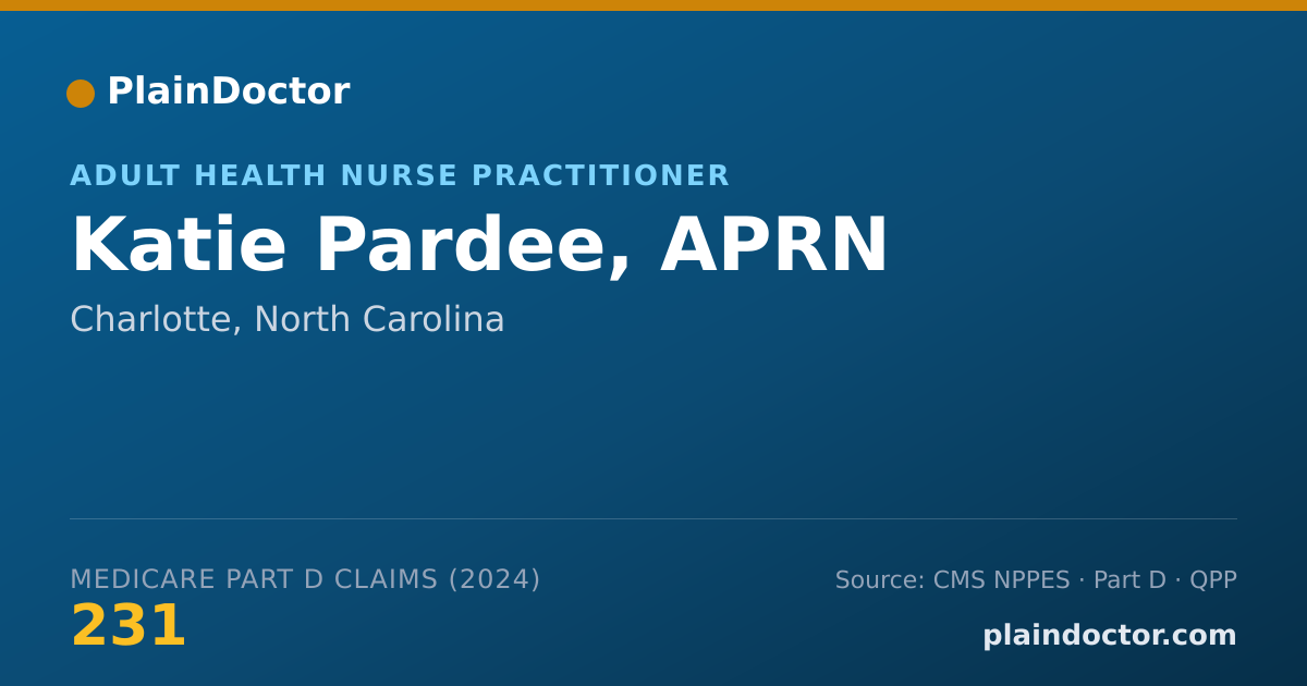 Shareable card for Katie Pardee, APRN - Nurse Practitioner, Charlotte, NC
