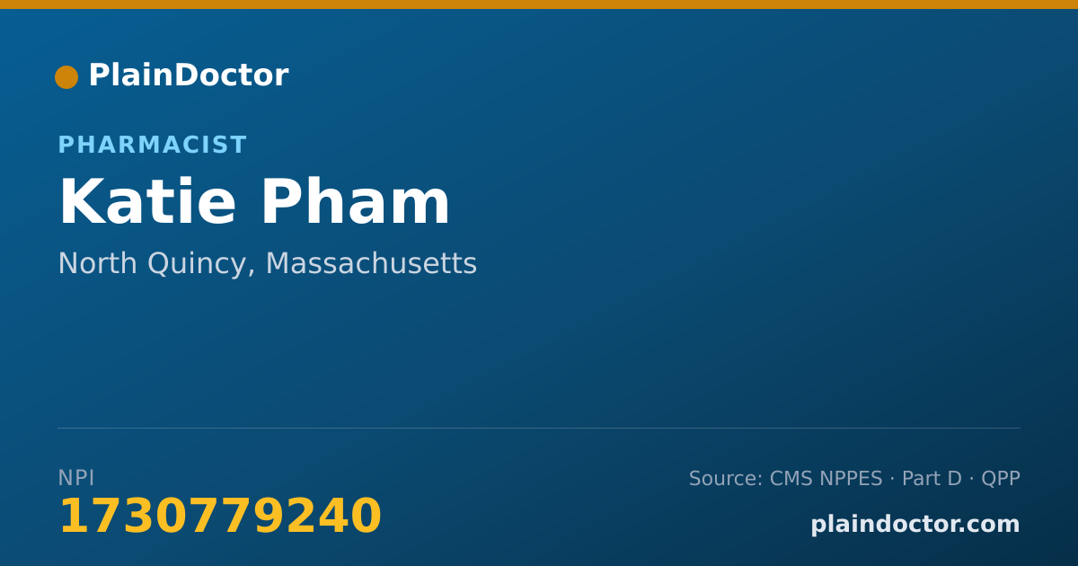 Shareable card for Katie Pham - Pharmacist, North Quincy, MA