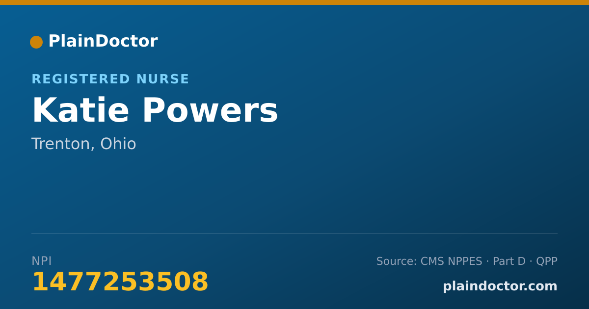 Shareable card for Katie Powers - Registered Nurse, Trenton, OH