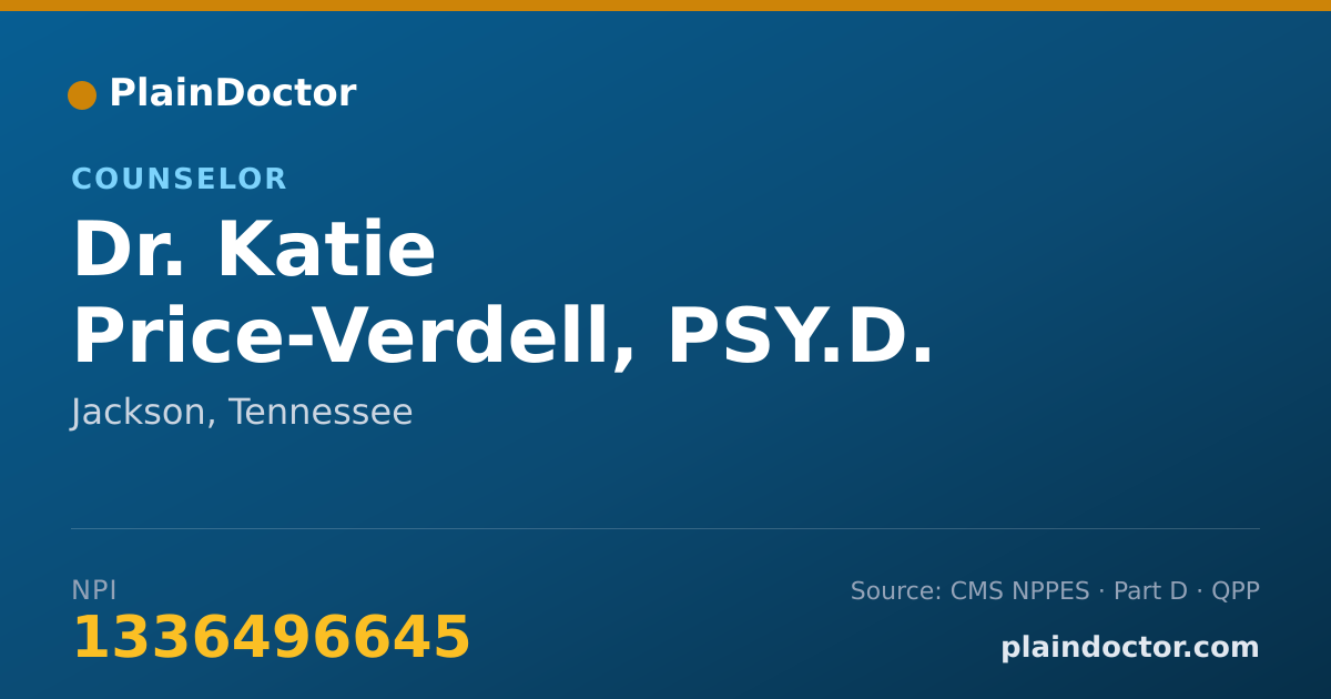 Shareable card for Katie Price-Verdell, PSY.D. - Counselor, Jackson, TN