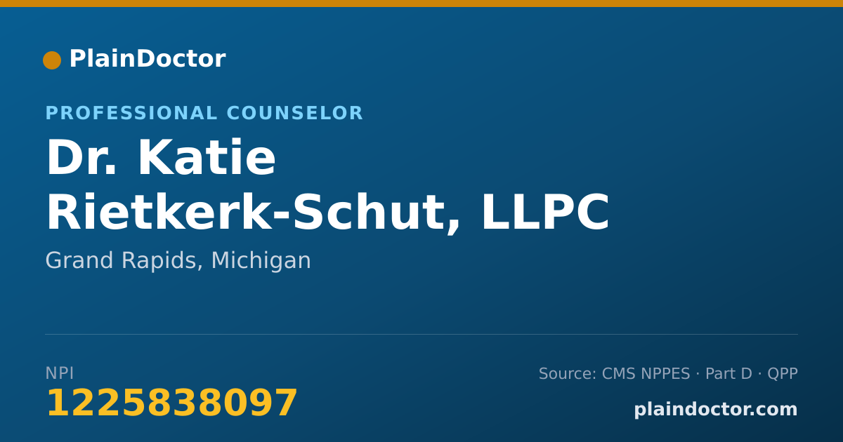 Shareable card for Katie Rietkerk-Schut, LLPC - Professional Counselor, Grand Rapids, MI
