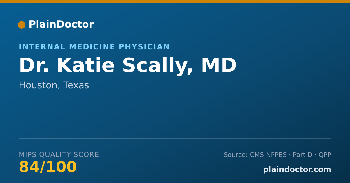 Shareable card for Katie Scally, MD - Internal Medicine Physician, Houston, TX