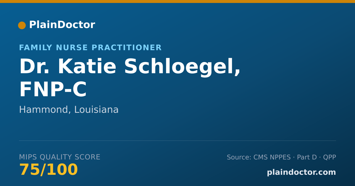 Shareable card for Katie Schloegel, FNP-C - Family Nurse Practitioner, Hammond, LA