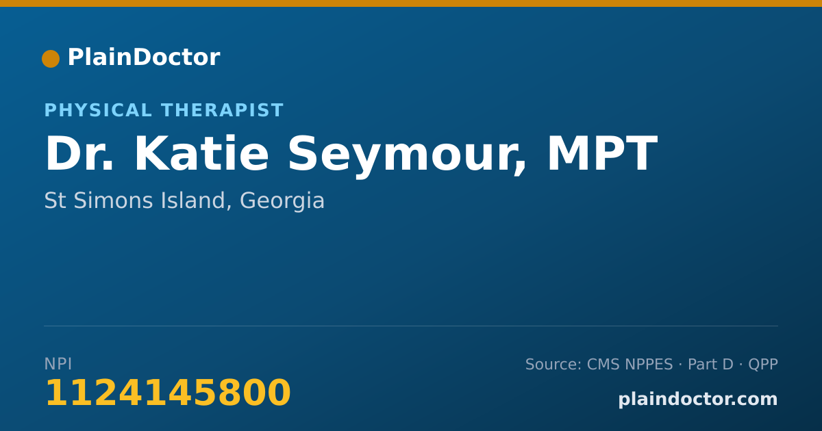 Shareable card for Katie Seymour, MPT - Physical Therapist, St Simons Island, GA