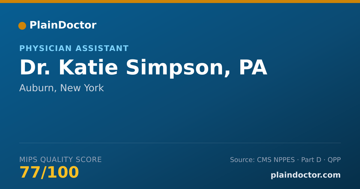 Shareable card for Katie Simpson, PA - Physician Assistant, Auburn, NY