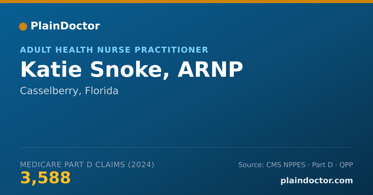 Shareable card for Katie Snoke, ARNP - Adult Health Nurse Practitioner, Casselberry, FL