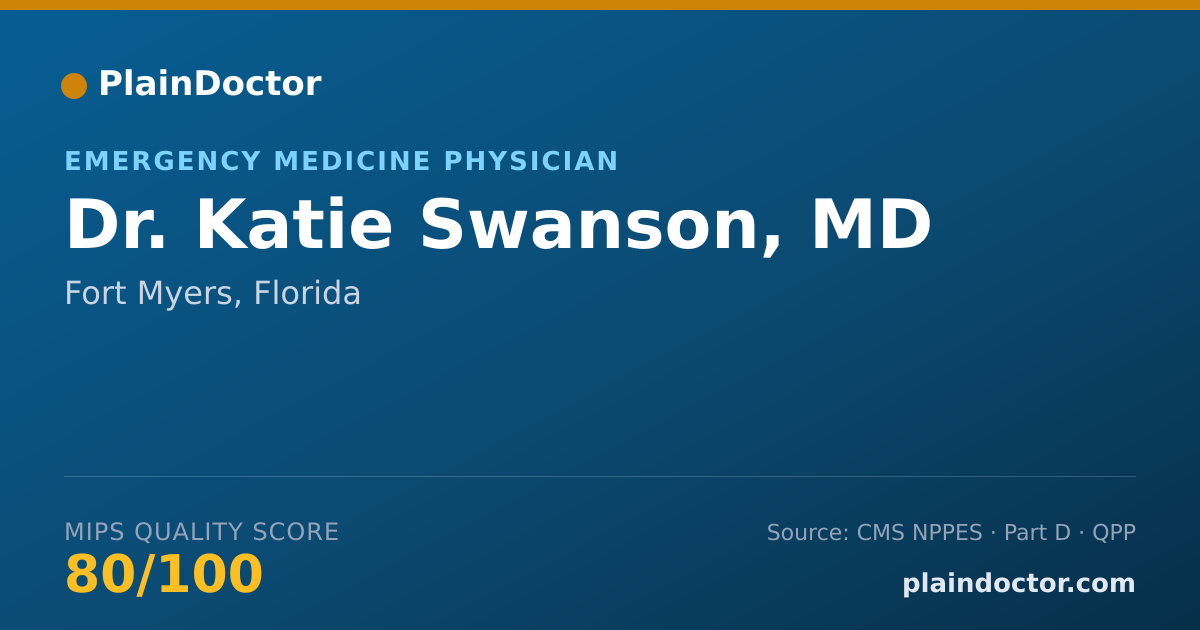 Shareable card for Katie Swanson, MD - Emergency Medicine Physician, Fort Myers, FL