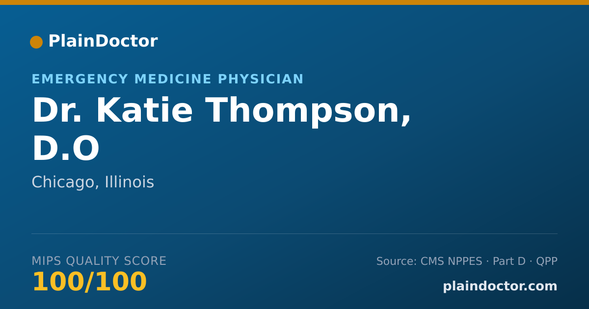 Shareable card for Katie Thompson, D.O - Emergency Medicine Physician, Chicago, IL