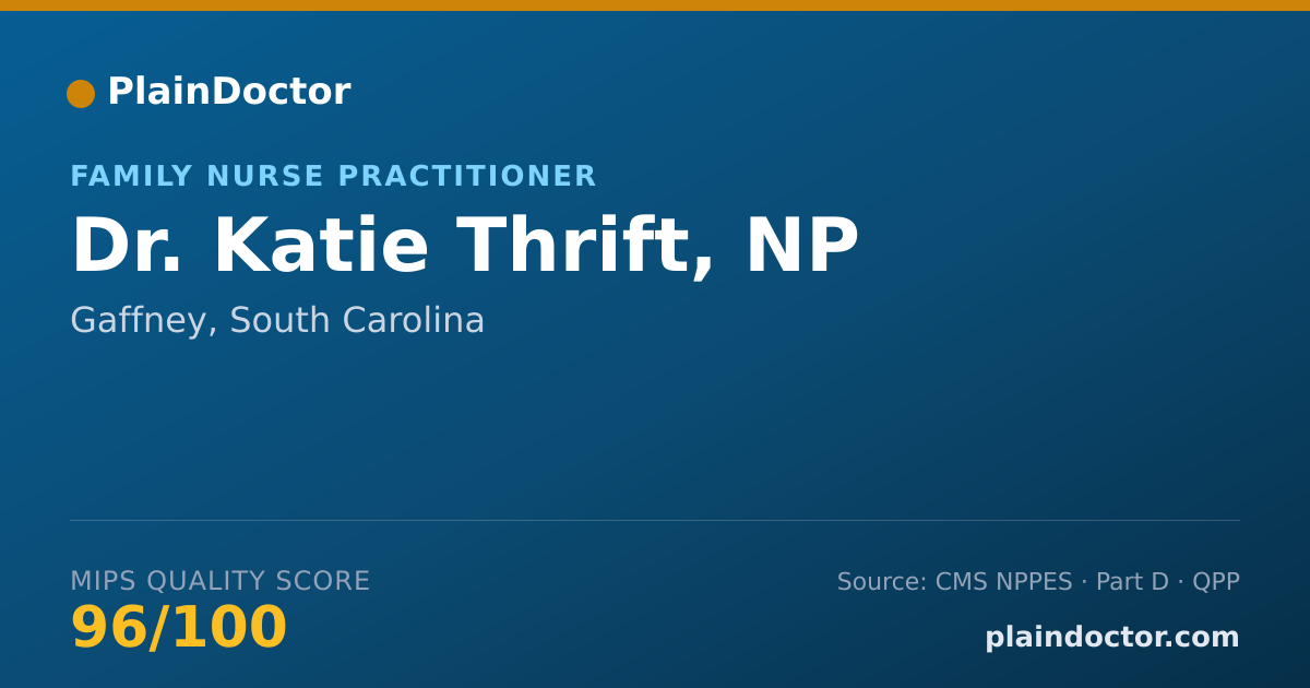 Shareable card for Katie Thrift, NP - Family Nurse Practitioner, Gaffney, SC