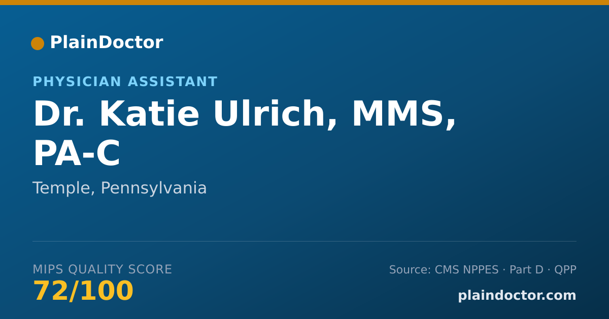 Shareable card for Katie Ulrich, MMS, PA-C - Physician Assistant, Temple, PA