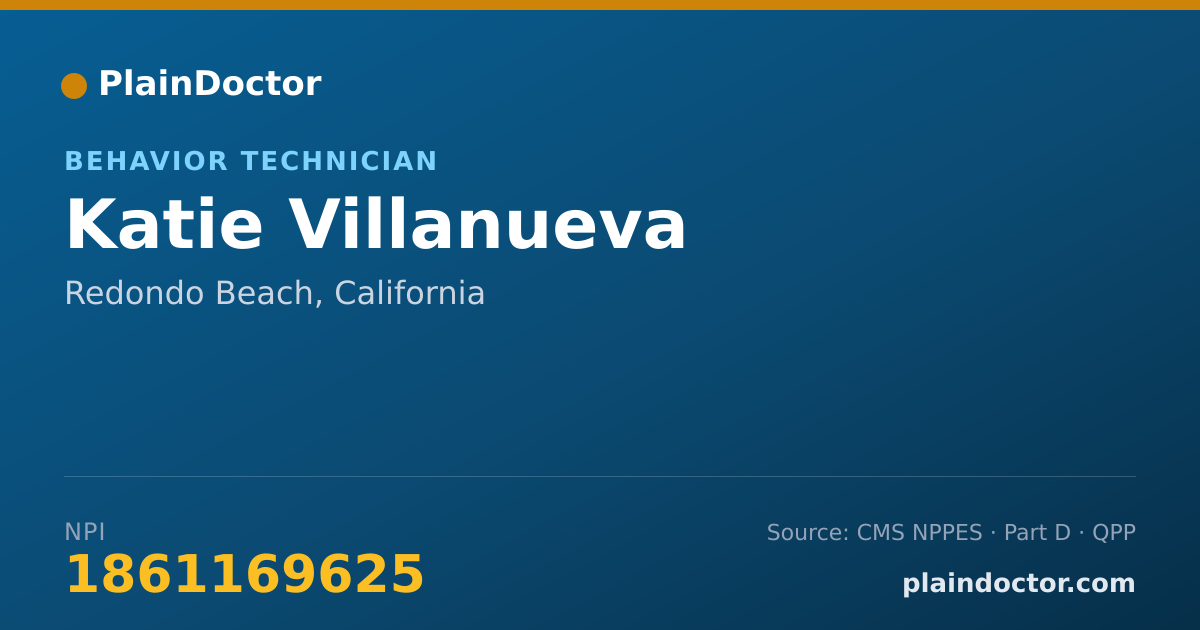Shareable card for Katie Villanueva - Behavior Technician, Redondo Beach, CA