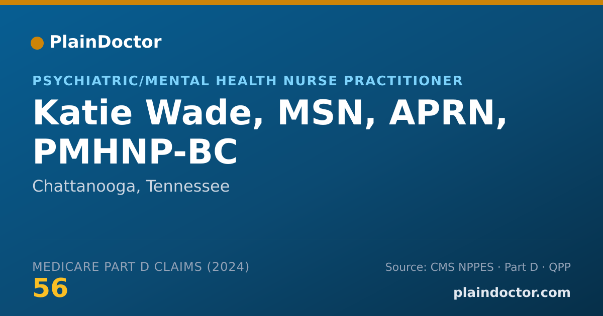 Shareable card for Katie Wade, MSN, APRN, PMHNP-BC - Psychiatric/Mental Health Nurse Practitioner, Chattanooga, TN