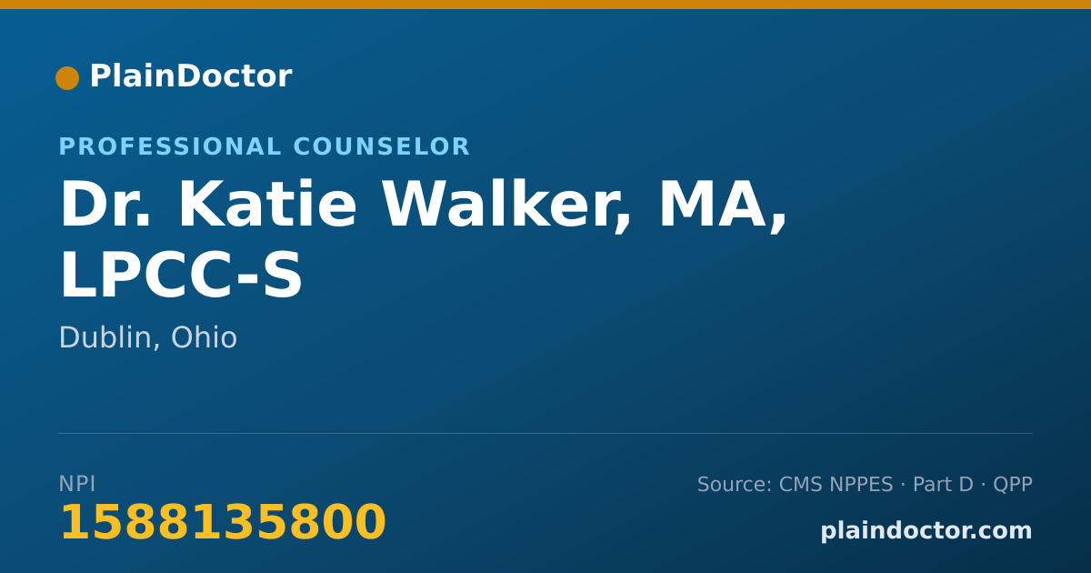 Shareable card for Katie Walker, MA, LPCC-S - Professional Counselor, Dublin, OH