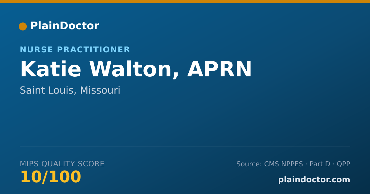 Shareable card for Katie Walton, APRN - Psychiatric/Mental Health Registered Nurse, Saint Louis, MO