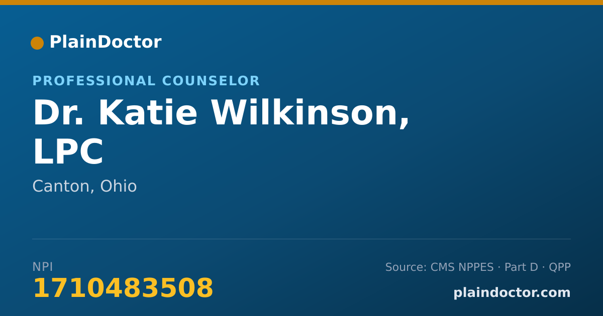 Shareable card for Katie Wilkinson, LPC - Professional Counselor, Canton, OH