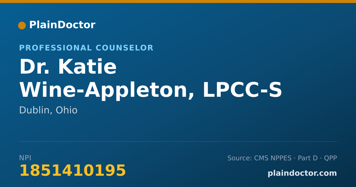 Shareable card for Katie Wine-Appleton, LPCC-S - Professional Counselor, Dublin, OH