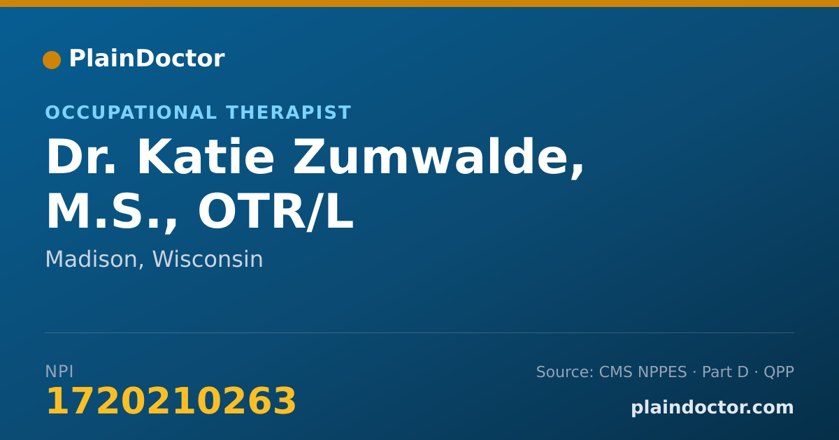 Shareable card for Katie Zumwalde, M.S., OTR/L - Occupational Therapist, Madison, WI