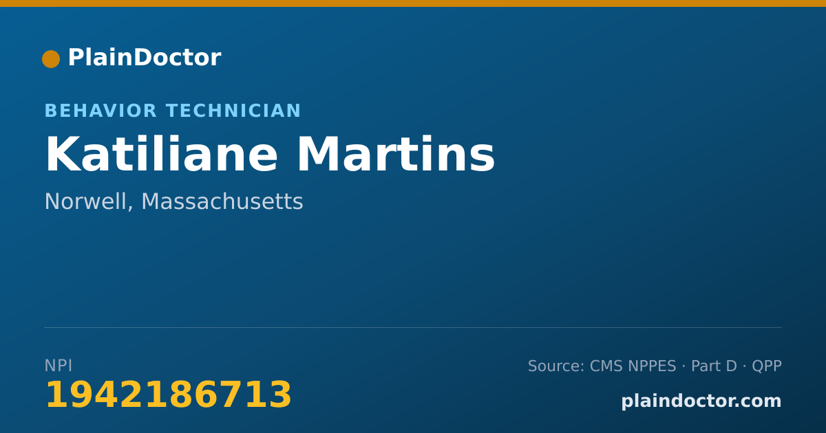 Shareable card for Katiliane Martins - Behavior Technician, Norwell, MA